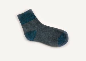 The Sensible Sparkle Socks | Warm and Wearable but a Little Fab | Glittery Lurex Threads in Teal with Contrasting Heather Gray | Goose Taffy