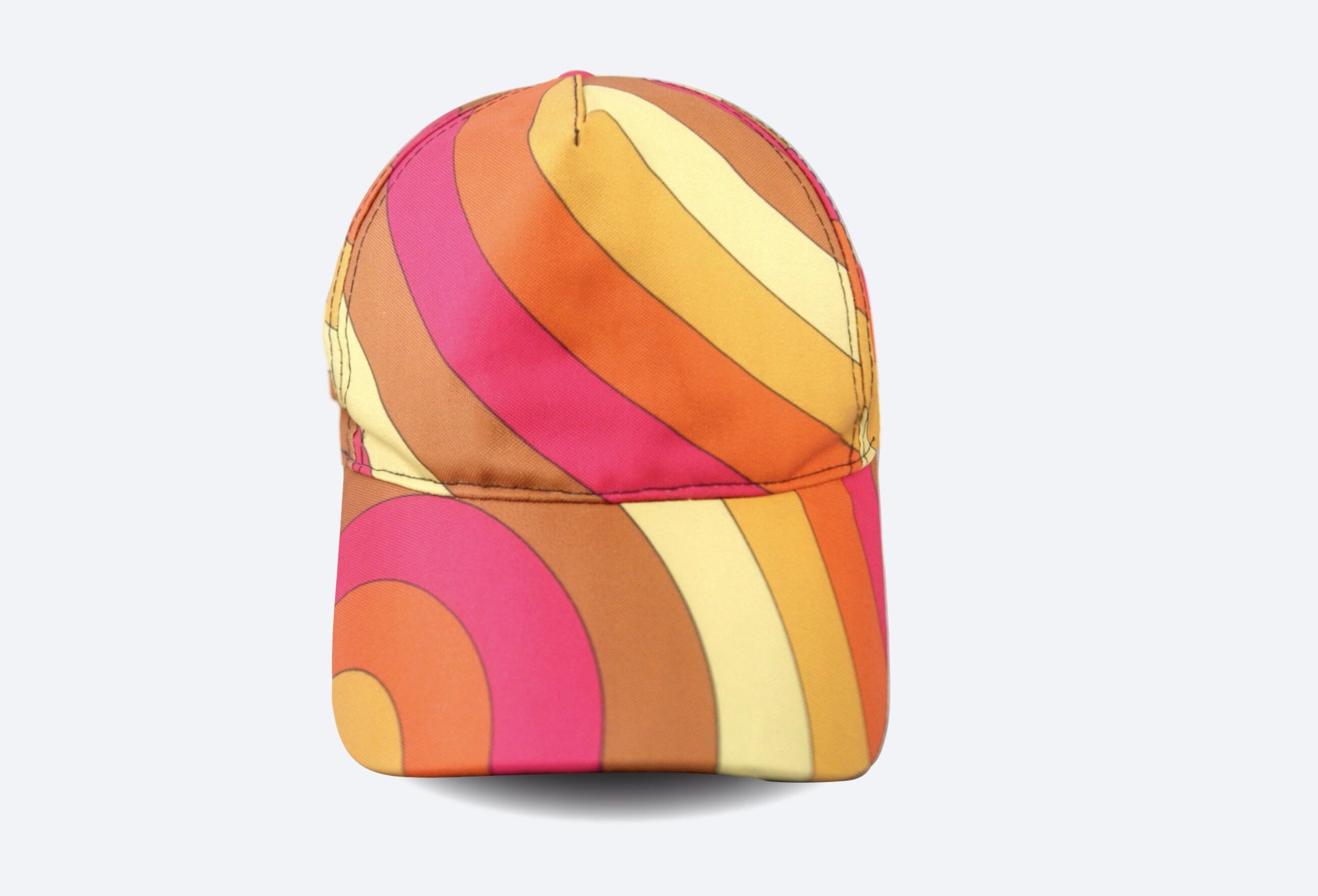 The Grand Sand Rainbow Cap | A Fabulous Radiating Baseball Hat for Those Who Shine | Orange and Pink SnapBack Hat | Goose Taffy