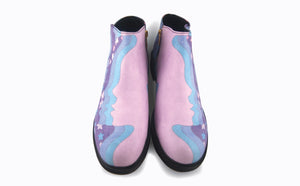 The Galaxy Glow Aura Boot | A Groovy Shoe for Dreamin' | Zippered Suede Boot with a Galactic Inspired Spaced Out Print | Goose Taffy