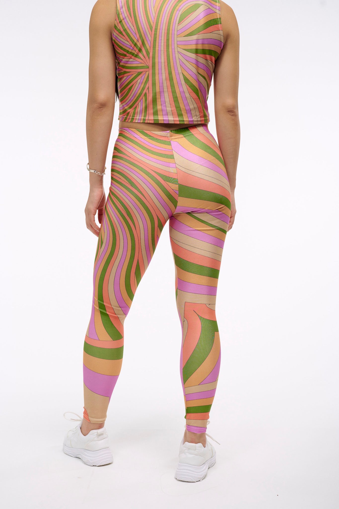 The Party Colored Candy Legging | A Kaleidoscopic Wonder for the Decadent | Swirling Pastel Groovy Printed Thick Legging | Goose Taffy