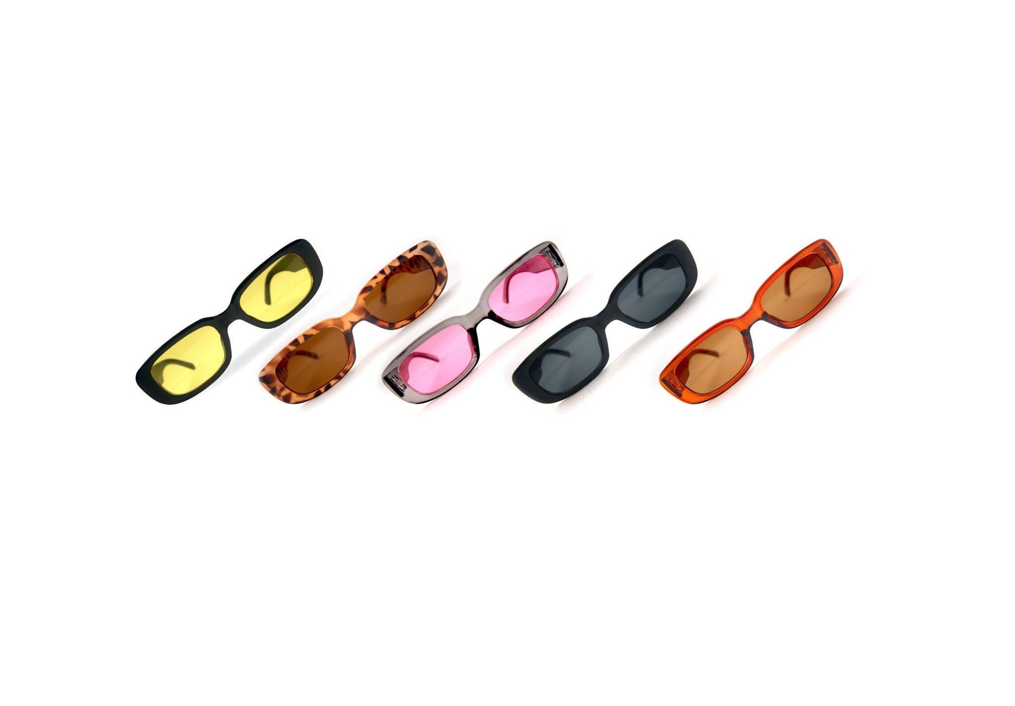 The Perfect Sunglasses | Pick Your Style! | Unisex Rectangle 90s y2k Club Vibes | Pink, Black, Amber, Yellow, Tortoiseshell | Goose Taffy