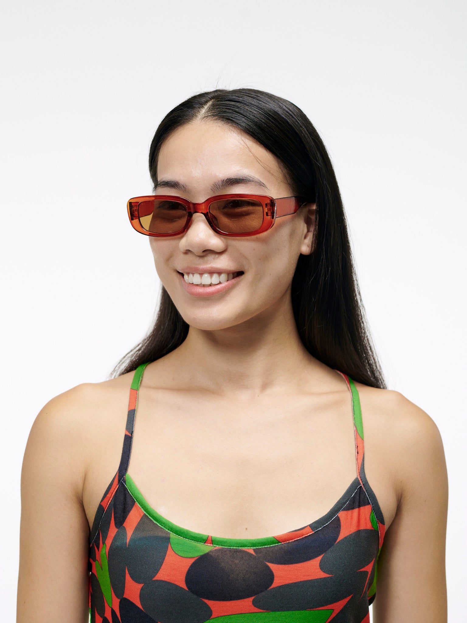 The Perfect Sunglasses | Clear Amber Frames with Brown Lenses | Unisex Rectangle 70s 90s y2k Rave Club Vibes | Goose Taffy