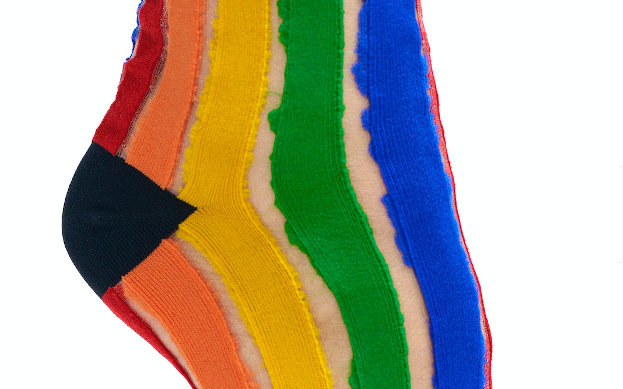 The Clear Rainbow Socks | A Rainbow Striped Sock for the Fab | Cutout Socks in Rainbow Colors | Goose Taffy